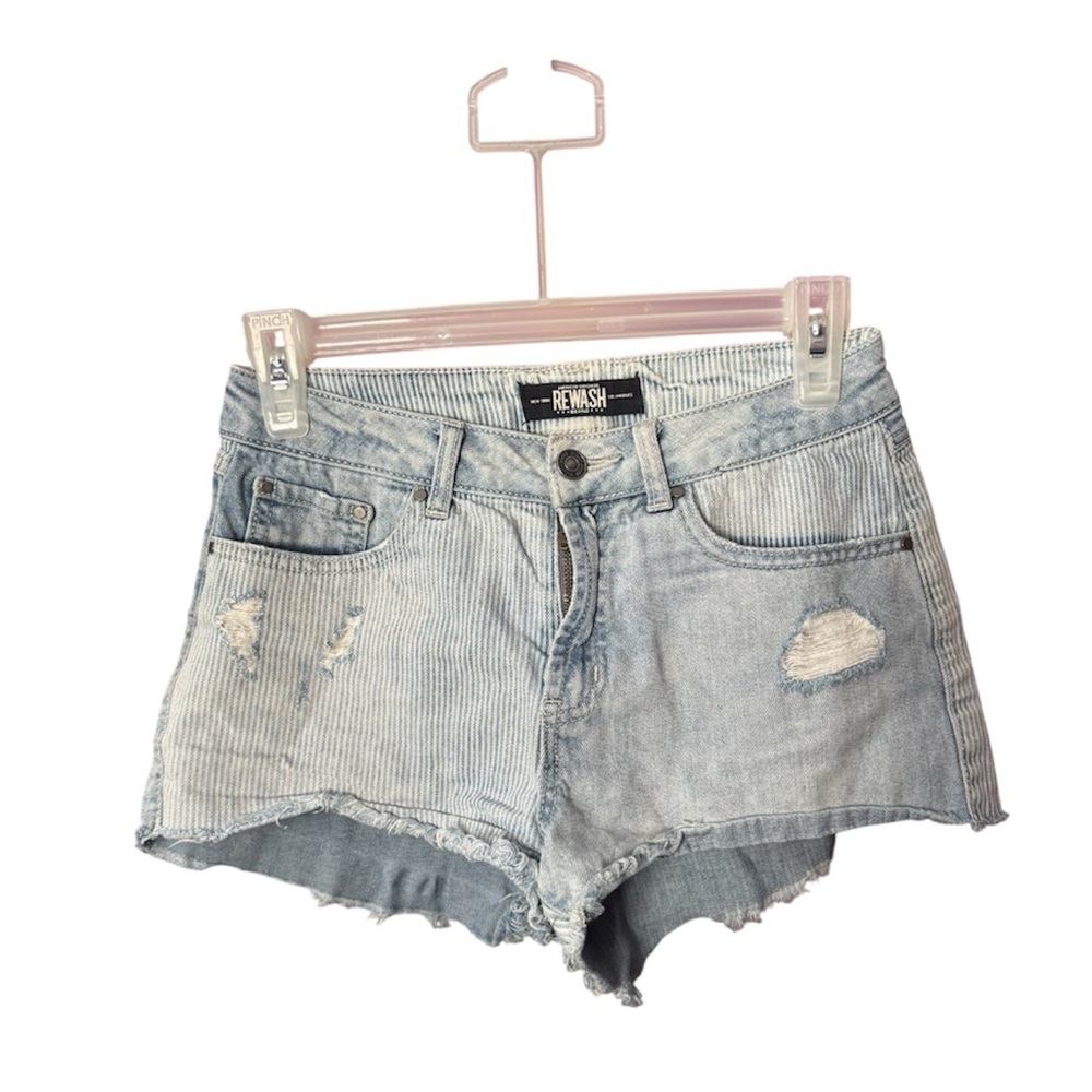 Rewash Light Blue Distressed Jean Shorts